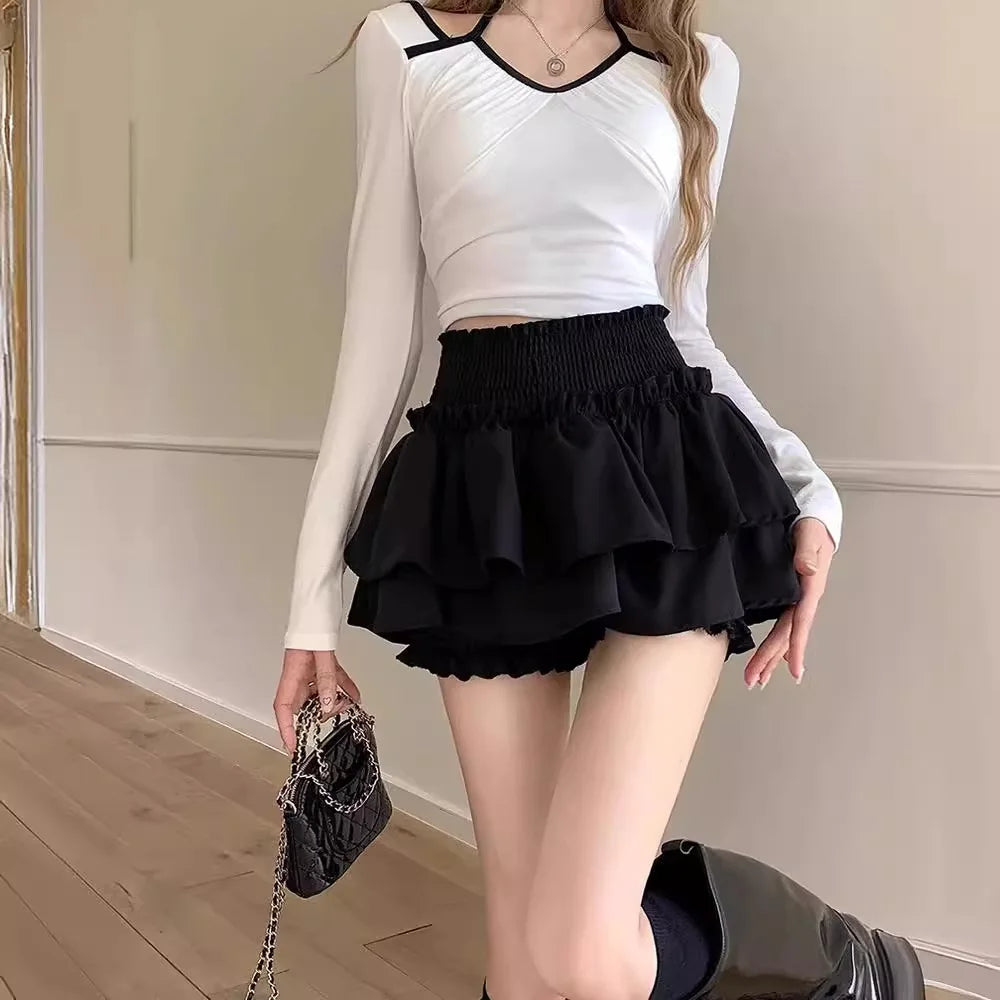 Ballet Ruffle Mini Skirt