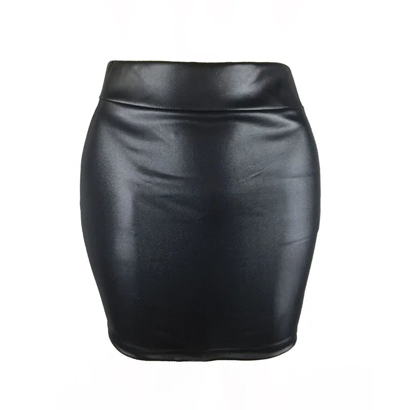 Matte PU Pencil Mini Skirt
