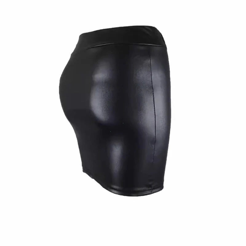 Matte PU Pencil Mini Skirt